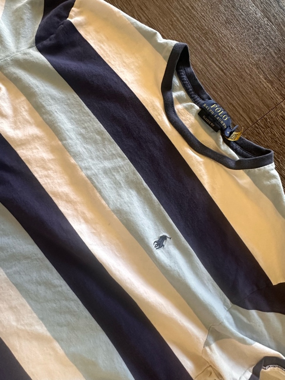 Polo Ralph Lauren Men's Classic Fit Striped Cotton T-Shirt Blue White M